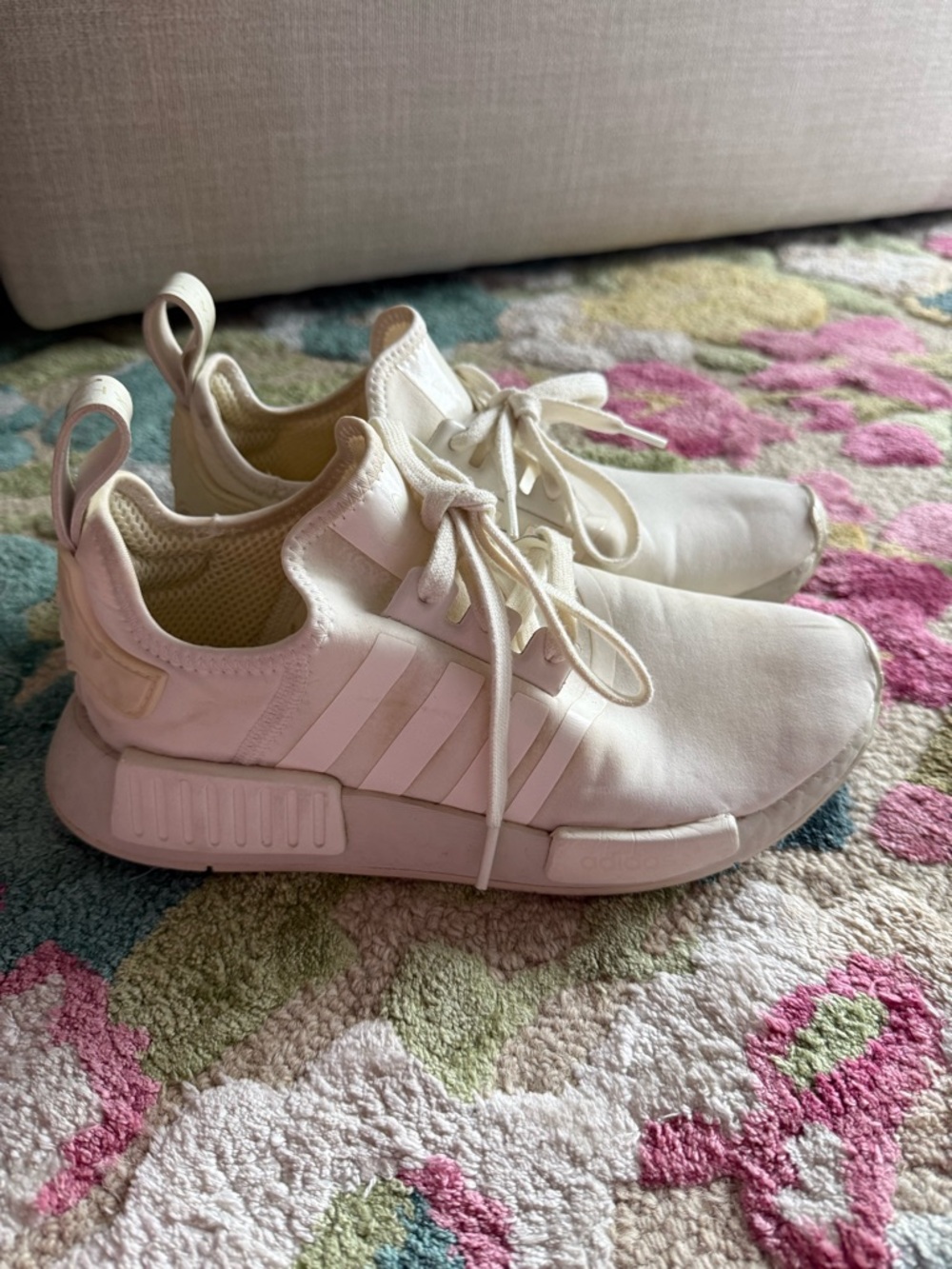 adidas White Kids' Athletic Lace-Up Sneakers